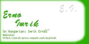 erno imrik business card